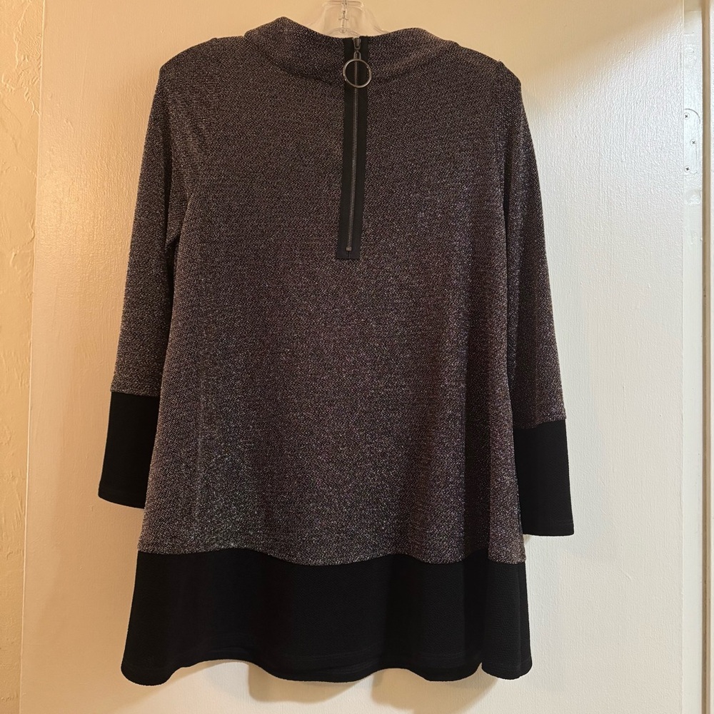 Haute Couture Paris Metallic Colorblock Pullover Stretch Knit Small - Picture 2 of 4